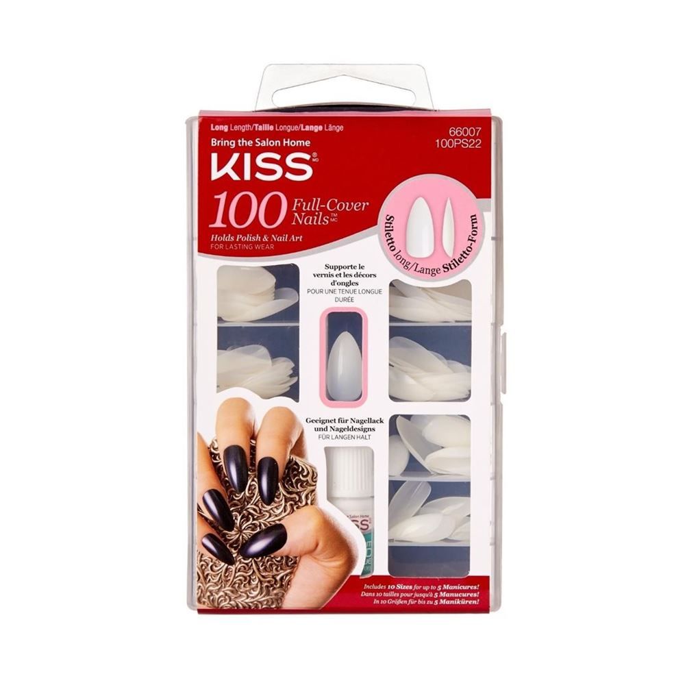 KISS Ongles plats couverture complète et pointes Stiletto
